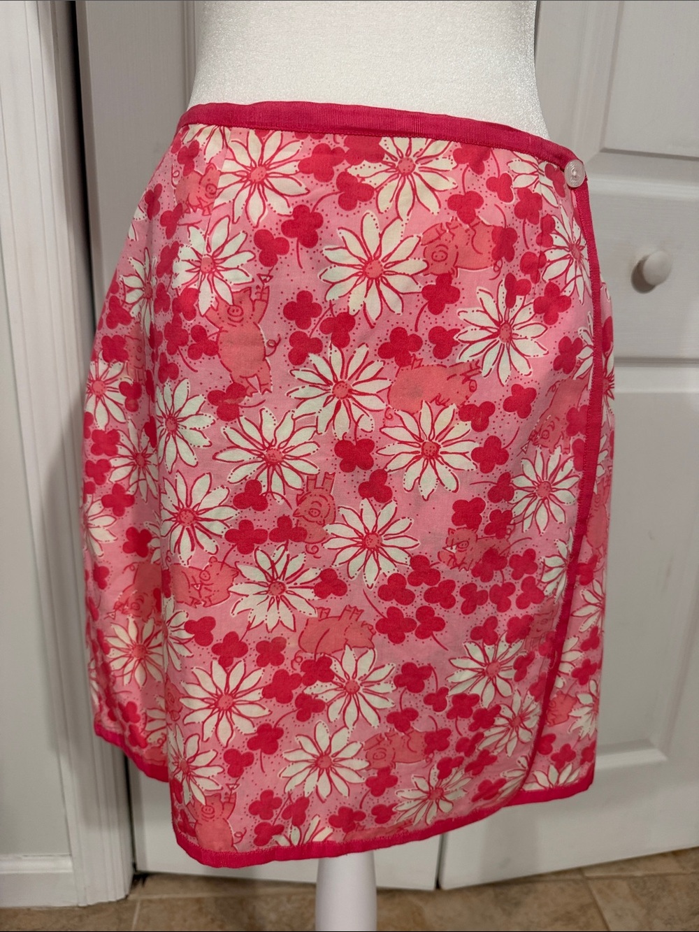 Lilly Pulitzer Pink Floral Midi reversible wrap skirt
